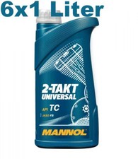 6x1 Liter Mannol 2-Takt Universal Motorradöl Mischöl mineralisch 2T API TC 