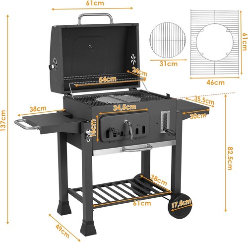 Xxl holzkohlegrill smoker bbq - holzkohlegrill,