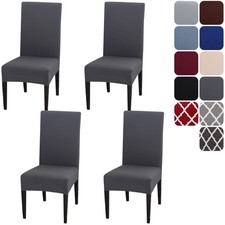 Stuhlhussen 4er Set Stretch Schutz für Esszimmer, Waschbar, Dekoration