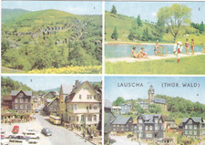 Ansichtskarte Lauscha Teilansicht Schwimmbad Kulturhaus Hüttenplatz Postkarte AK