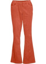 Damen Bootcut-Stretch-Cord-Hose mit Biesen und Bequembund Gr 42 Quarzrot Neu*