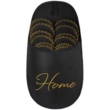 ONVAYA® ABS Gästepantoffel | Home schwarz-gold | 6er Set | Antirutsch Hausschuhe
