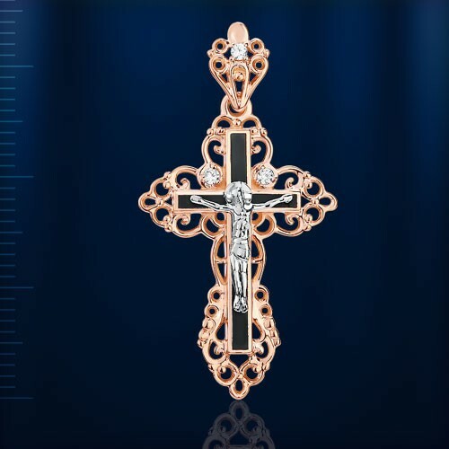 Black emaille kreuz - black,