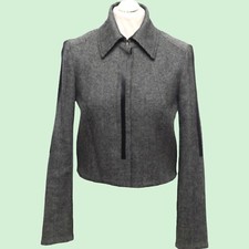 Damen Blazer aus Seide und Wolle v MARC CAIN Gr.36 Grau Designer-Blazer Jacke