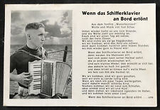 tolle alte Musik-Postkarte „Wenn das Schifferklavier an Bord erklingt“