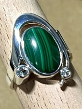 Moderner Malachit Ring 925