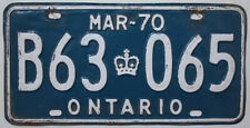 Ontario Nummernschild 1970