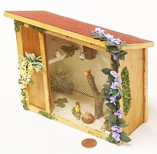 Puppenhaus Stained Holz Voliere Mit Vögel 1:12 Maßstab Tumdee Gartenzubehör 1