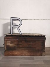 Vintage Leuchtbuchstabe R weiß schwarz außergewöhnlich Leuchtreklame  Buchstabe