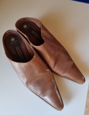 Sabots, Pantoletten, Slipper, Echtleder Gr. 40 braun *Top*
