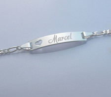 Gravur Damen Armkette Schild Armband Echt Silber 925 Schmuck Name  Datum