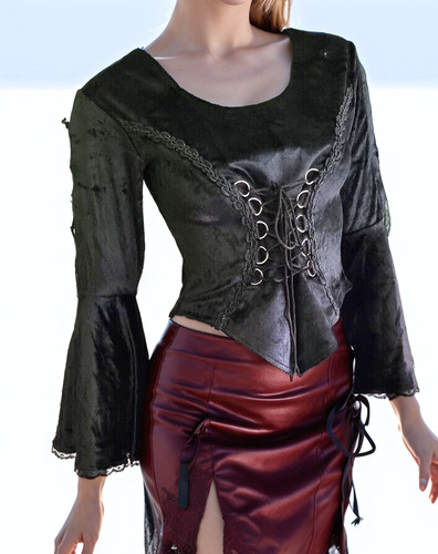Samtbluse miederbluse gothic - samtbluse,