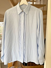 Bluse Damen, Mario Rosella, Gr. 40, hellblau, verdeckte Knopfleiste 