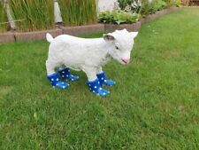Gartenfigur Ziege mit Stiefel blau Ziegenbaby Schaf Garten  Zicklein Lamm 