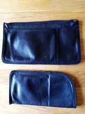 SET 2tlg Brillenetui + Brieftasche Mappe Papiere Nappa Leder Schwarz PATTERSON