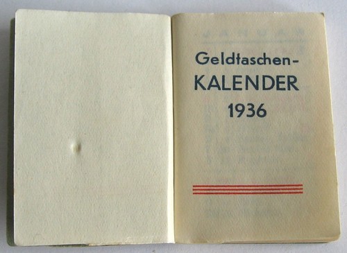 Alter taschenkalender 1936 - alter,
