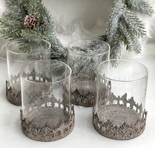 4 er Set Shabby  Windlicht