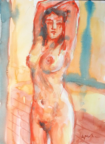 Gerry miller aquarell akt - gerry, aquarell-"akt"