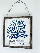 Holz-Schild Holz-Bild Koralle Hamptons Landhaus Beach-Haus shabby Nostalgie