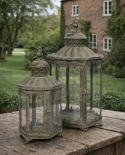 2er SET ANTIK STIL LATERNE