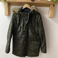 Neu!! Herren Jacke Parka Clockhouse Kunstfell Kapuze Gr. S Olive grün Khaki