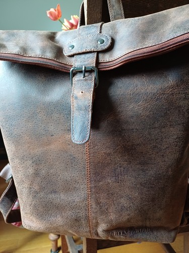 Green wood lederrucksack neu - lederrucksack,,