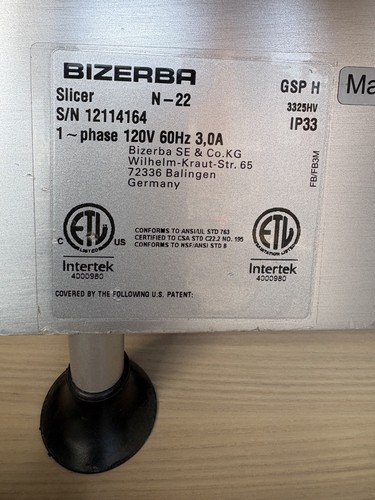 Bizerba gsp 22 - h, commercial