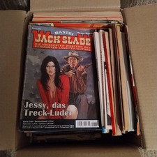 Karton mit Westernromane Einzelhefte und Sammelband teils Alt