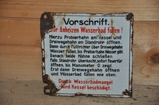 Altes Emailschild Heizung/Kessel 30er J.Waschküche,Waschhaus,Keller,Original