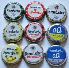 9 Kronkorken - gebraucht - Krombacher