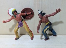 2 Hausser Elastolin Indianer ohne Sockel 7cm Figur