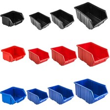 Lagerboxen Stapelboxen 4 Größen Sichtlagerkästen Box Blau Rot Schwarz Kunststoff