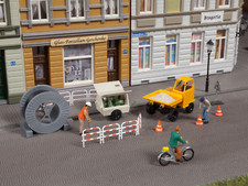 Auhagen 41641, Dumper mit Kompressoranhänger, Spur H0, NEU OVP #SL17