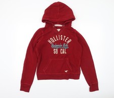 Hollister Damen Pullover Hoodie rot Gr. L bestickt So Cal Logo