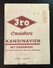 IRO Landkarte Skandinavien mit Dänemark, Nord- u. Ostseeraum, Carl Kremling 1940