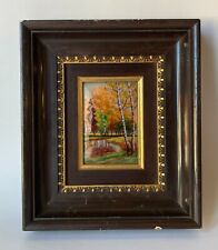 Emaille Bild Jugendstil Birken am See für Limoges Jacques Bétourné 21 x 18 cm