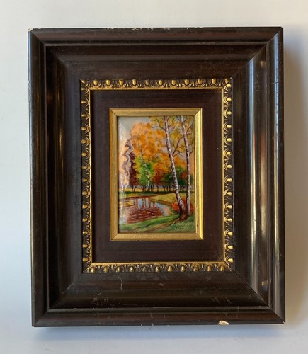 Emaille bild jugendstil birken - emaille,