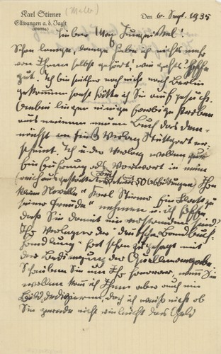 Karl stirner autograph brief - autograph,