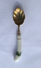 Meissen sehr seltener Zuckerlöffel, Weinlaub, Porzellan/Metall 15 cm