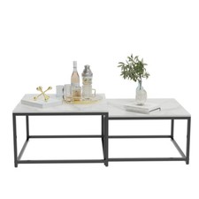 2pcs Couchtisch Marmor