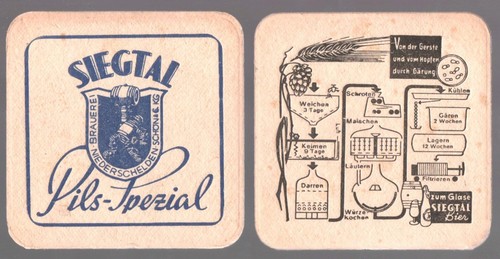 Bierdeckel vor 1972 siegtal - vor,