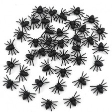50x SCHWARZE SPINNEN Deko Tischdeko Halloween Grusel Party Mottoparty Partydeko