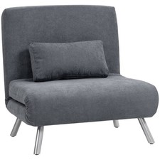 Schlafsessel 3-in-1 klappbar Schlafsofa mit Bettfunktion Relaxsessel Dunkelgrau