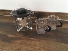 Bodum Teeset Chambord, 80er-Jahre, Teekanne + 2 Teegläser