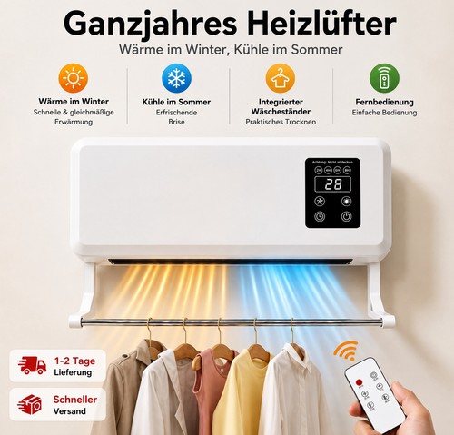 2in1 wandheizlüfter heiz - wandheizlüfter, &