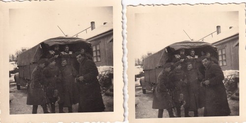 Foto soldaten mit - x, lkw