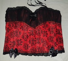 Unterbrust Corsage, Schwarz / Rot, Größe 4 XL NEU ohne Etikett
