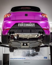 FOX Duplex Edelstahl Sportauspuff je 2x76mm schwarz für Seat Ibiza V KJ 1.0l