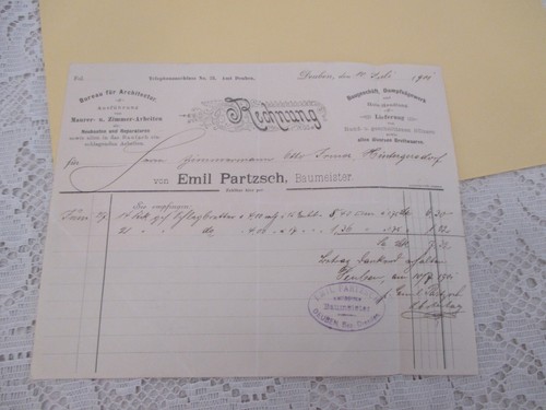 1901 baumeister emil - 1901, partzsch