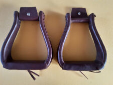 Western Steigbügel Leder braun Trittfläche 10 cm